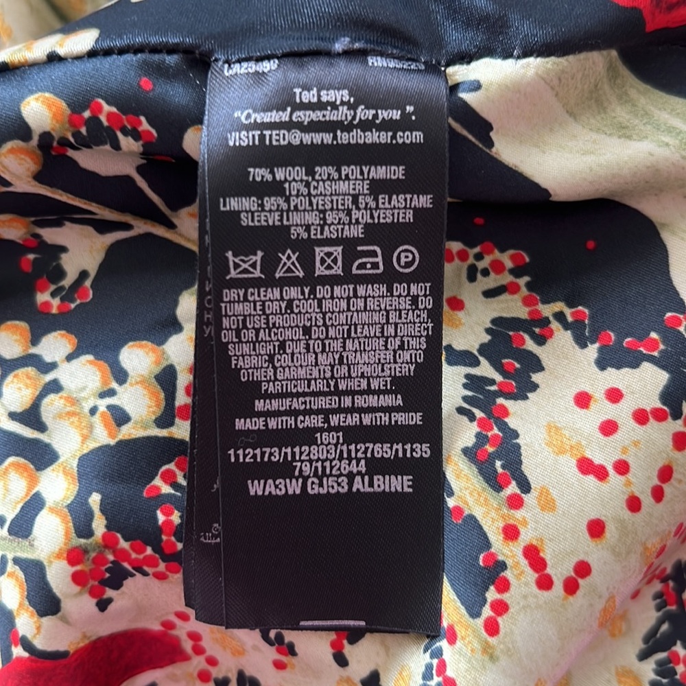 TED BAKER black Coat size 2 - Picture 8 of 8